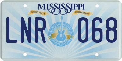 MS license plate LNR068