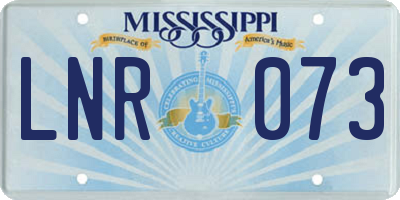 MS license plate LNR073