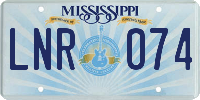 MS license plate LNR074
