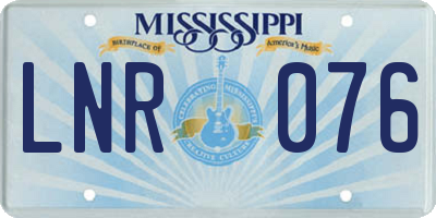 MS license plate LNR076