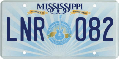 MS license plate LNR082