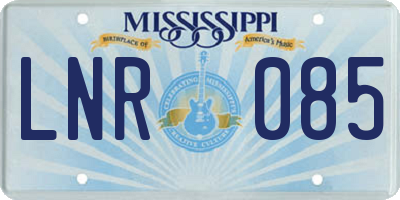 MS license plate LNR085