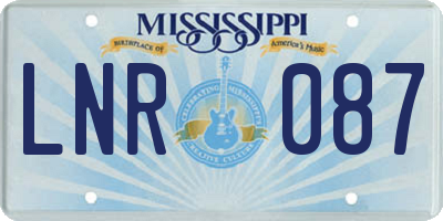 MS license plate LNR087
