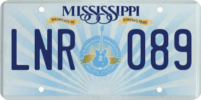 MS license plate LNR089