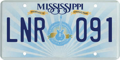 MS license plate LNR091