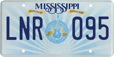 MS license plate LNR095