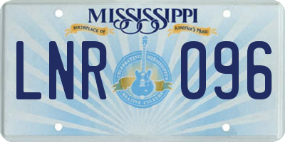 MS license plate LNR096