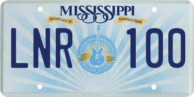 MS license plate LNR100
