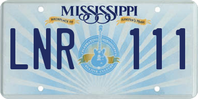 MS license plate LNR111