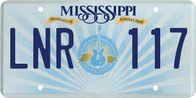 MS license plate LNR117