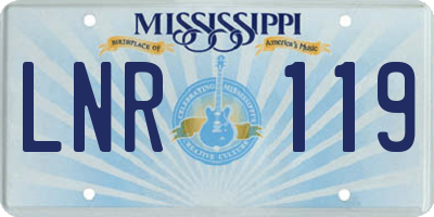 MS license plate LNR119