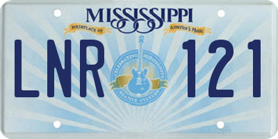 MS license plate LNR121