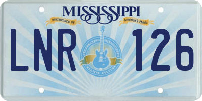 MS license plate LNR126