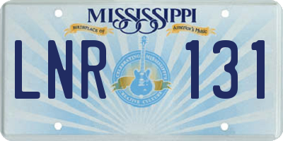 MS license plate LNR131
