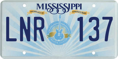 MS license plate LNR137