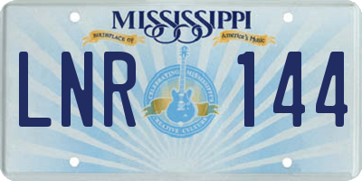 MS license plate LNR144