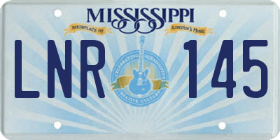 MS license plate LNR145