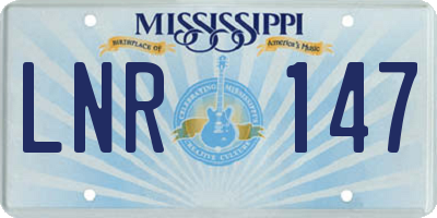 MS license plate LNR147