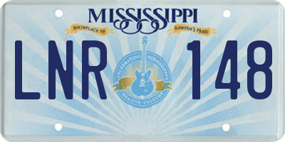 MS license plate LNR148