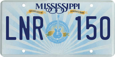 MS license plate LNR150