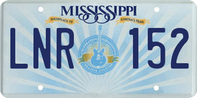 MS license plate LNR152