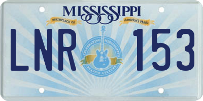 MS license plate LNR153