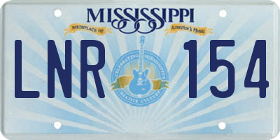 MS license plate LNR154