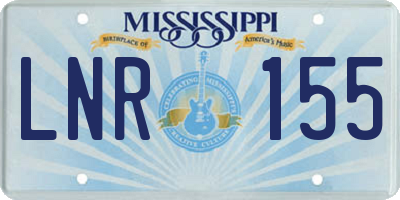 MS license plate LNR155