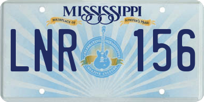 MS license plate LNR156