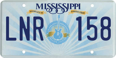 MS license plate LNR158