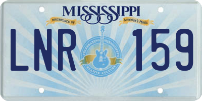 MS license plate LNR159