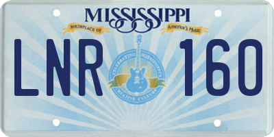 MS license plate LNR160