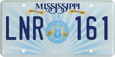 MS license plate LNR161