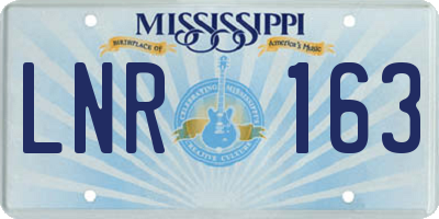 MS license plate LNR163