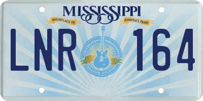 MS license plate LNR164