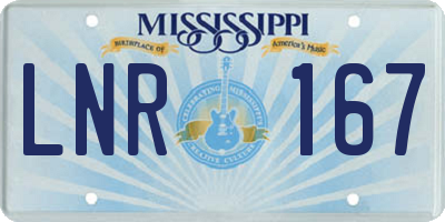 MS license plate LNR167