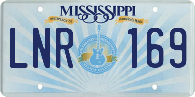 MS license plate LNR169