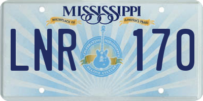 MS license plate LNR170