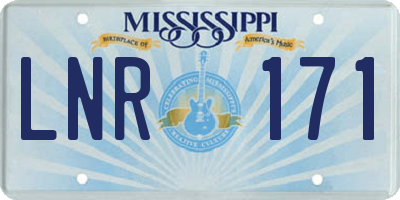 MS license plate LNR171