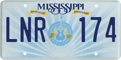 MS license plate LNR174
