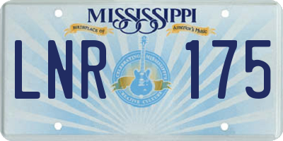 MS license plate LNR175
