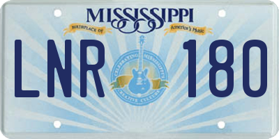 MS license plate LNR180