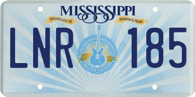 MS license plate LNR185