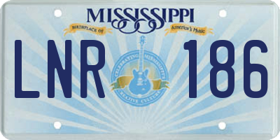 MS license plate LNR186