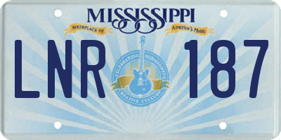 MS license plate LNR187