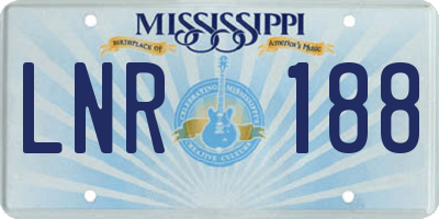 MS license plate LNR188