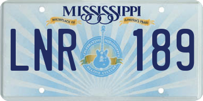 MS license plate LNR189