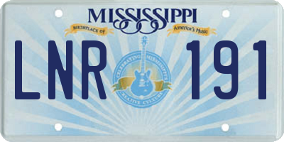 MS license plate LNR191