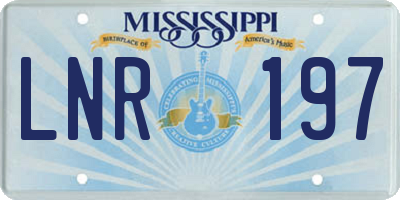 MS license plate LNR197