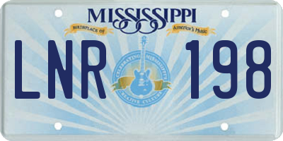 MS license plate LNR198